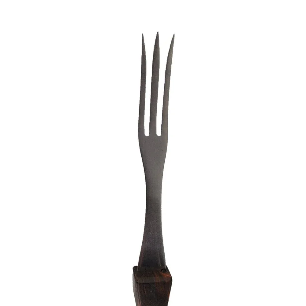 Cutco No 1726 Stainless Turning Fork Classic Brown Swirl Marble Handle 3 Tine